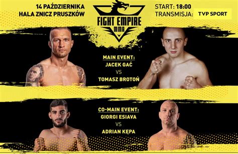 Sporty walki, gala MMA Fight Empire [KARTA GŁÓWNA].